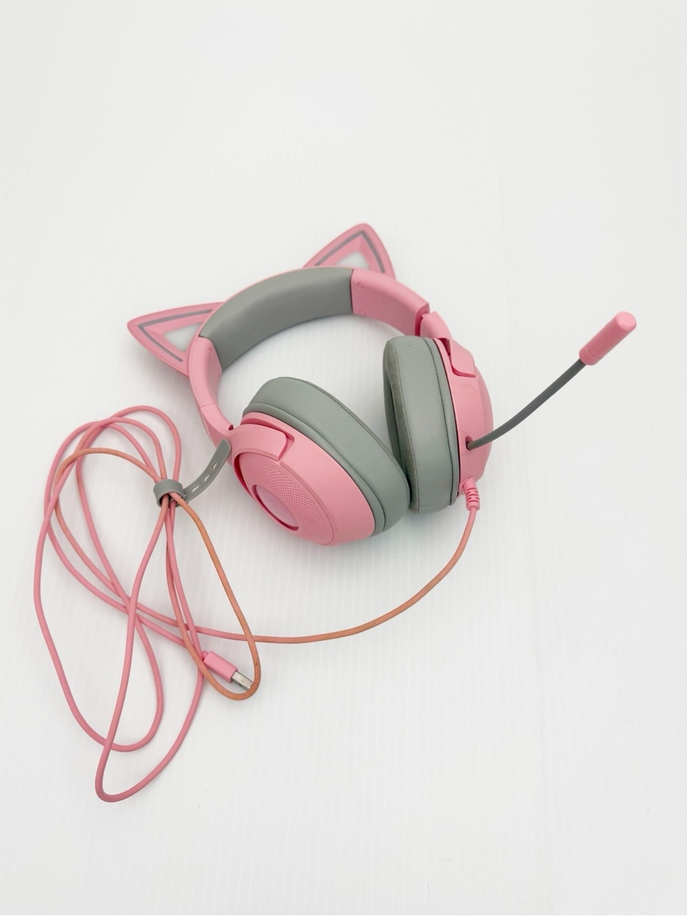 Razer Kraken V3 Pink Kitty Cat Ear Wired Gaming Headphones Headset